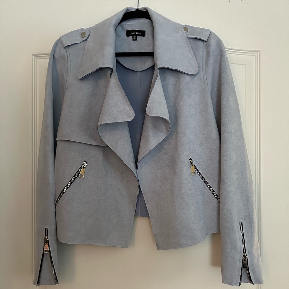 Lea & Viola Suede Open Moto Jacket